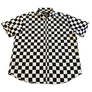 Live Fast/The Drive✨Checkerboard short sleeve button down shirt✨Men’s 3x